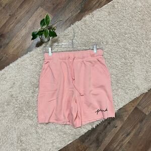 Victoria's Secret PINK Size XS Pink Black Raw Hem Oversized Pull-On Sweat Shorts
